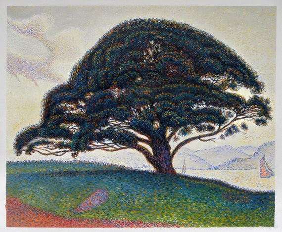 The Bonaventure Pine in Saint-tropez - Paul Signac Hand-painted