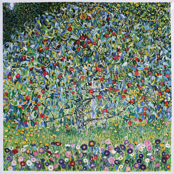 リンゴの木 I - グスタフ クリムトの手描きの油絵の複製、鮮やか リンゴの木 I - グスタフ クリムトの手描きの油絵の複製、鮮やか