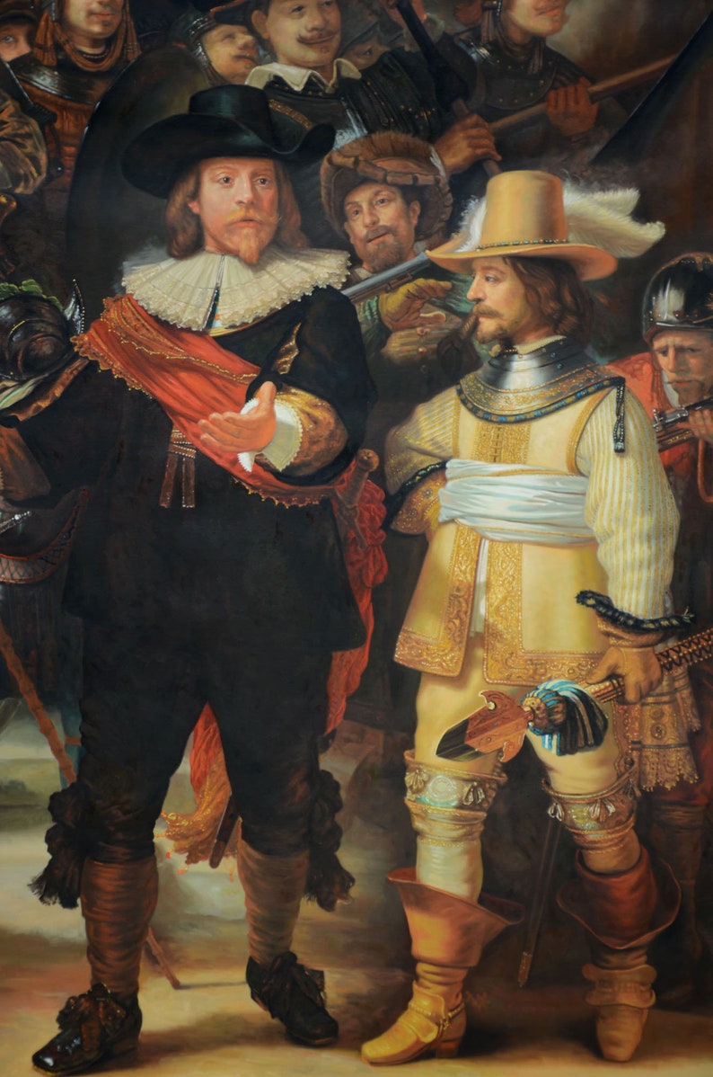 The Nightwatch Rembrandt van Rijn hand-painted oil painting, Company of Captain Frans Banning Cocq and Lieutenant Wilhelm van Ruytenburgh image 3