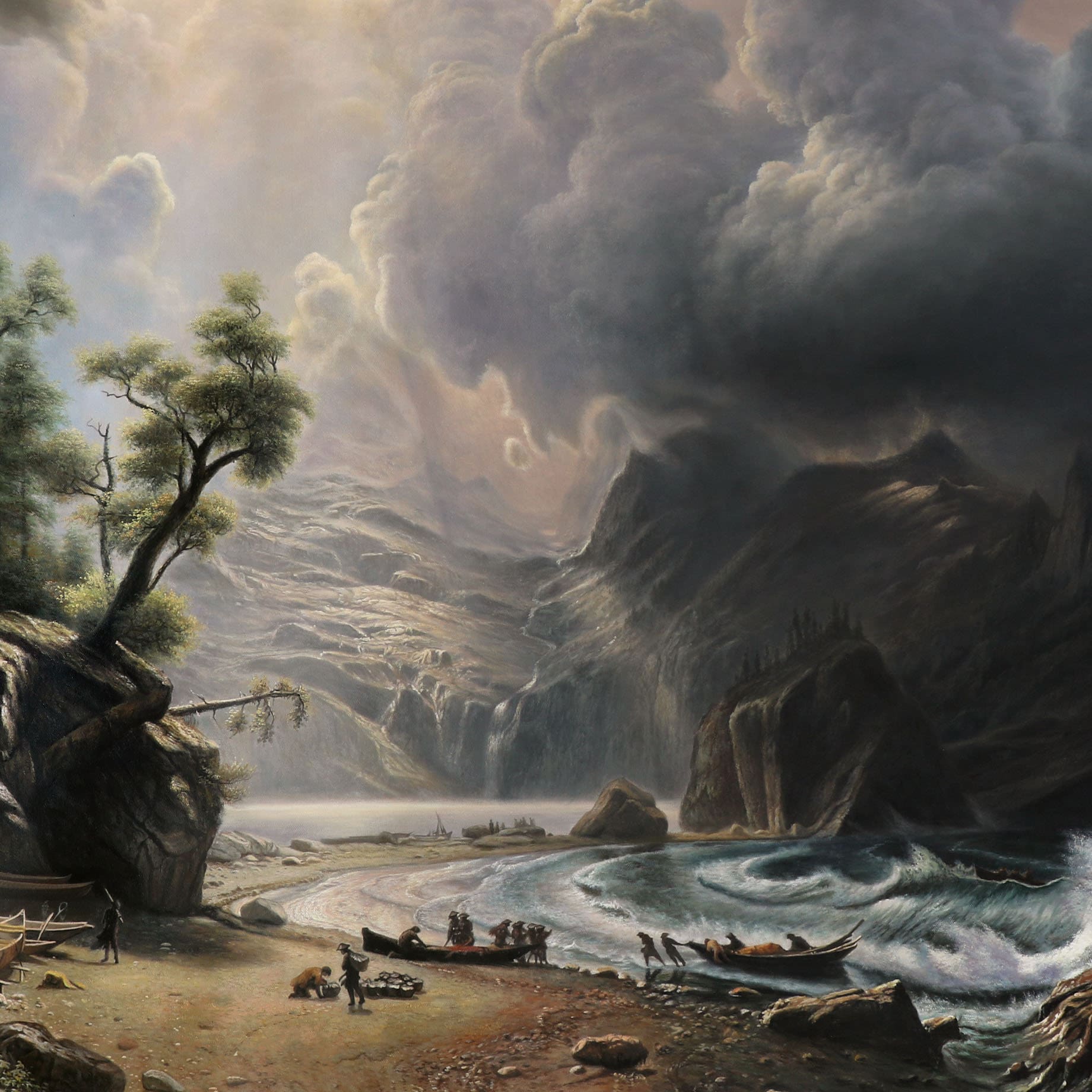 Puget Sound on the Pacific Coast - Albert Bierstadt Hand-painted