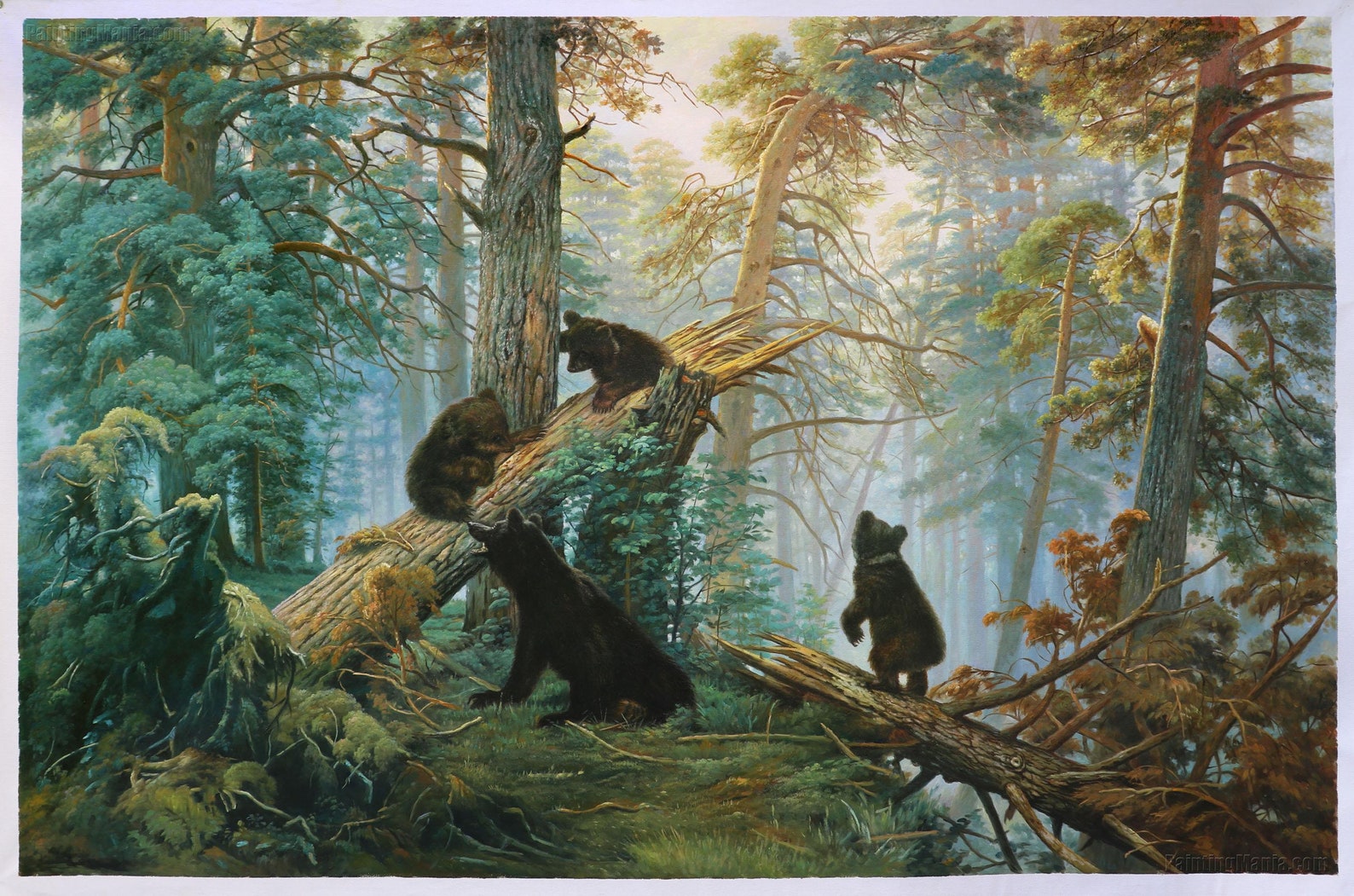 Ivan Shishkin Gemälde Leinwand Druck - Morgen Im Kiefernwald 70x100cm