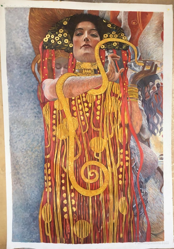 【大型】グスタフ クリムト ヒュギエイア 絵画 複製画 真作】【複製】複製画 グスタフ・クリムト ヒュギエイア 黄金の
