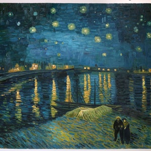 Starry Night Over the Rhone Vincent Van Gogh Hand-painted Oil Painting ...