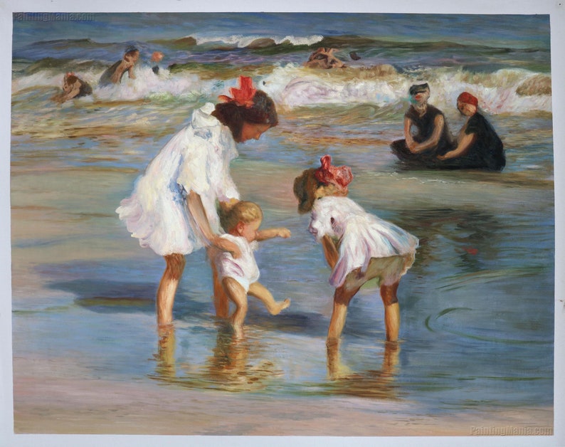 Children Playing at the Seashore Edward Potthast | Etsy