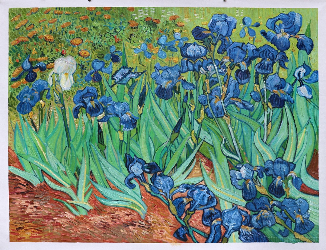 Irises getty Vincent Van Gogh Hand-painted Oil Painting - Etsy