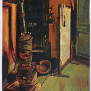 A Corner of the Studio - Eugene Delacroix hand-painted oil painting reproduction,interior still life,office large wall art,studio decoration