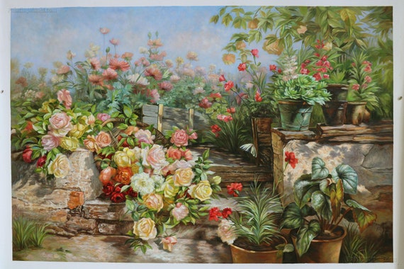 Rustic Garden in Blossom - Olga Wisinger-florian Hand-painted Oil