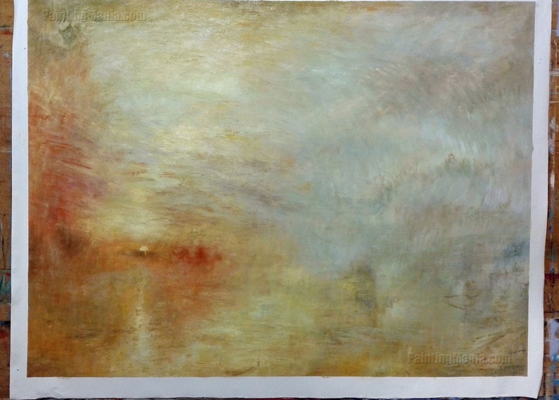 Sun Setting Over a Lake J. M. W. Turner Hand-painted Oil | Etsy