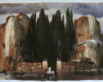 Isle of the Dead (Die Toteninsel) - Arnold Bocklin handgemaltes Ölgemälde Reproduktion, Themen Tod, Trauer und ergreifende ruhige Kunst