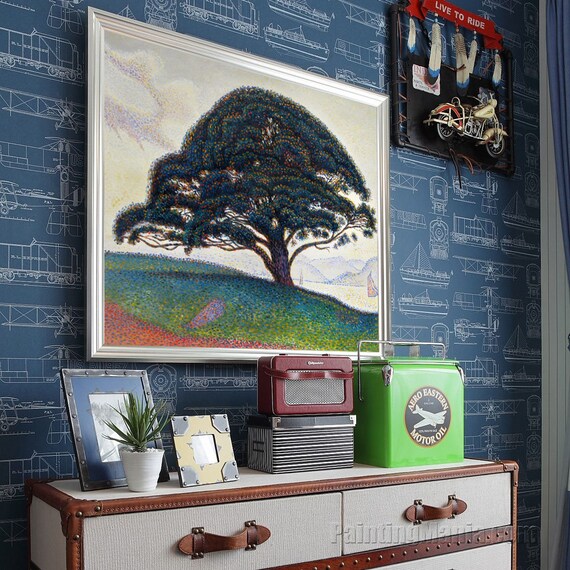 The Bonaventure Pine in Saint-tropez - Paul Signac Hand-painted