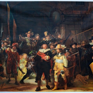 The Nightwatch Rembrandt van Rijn hand-painted oil painting, Company of Captain Frans Banning Cocq and Lieutenant Wilhelm van Ruytenburgh image 1