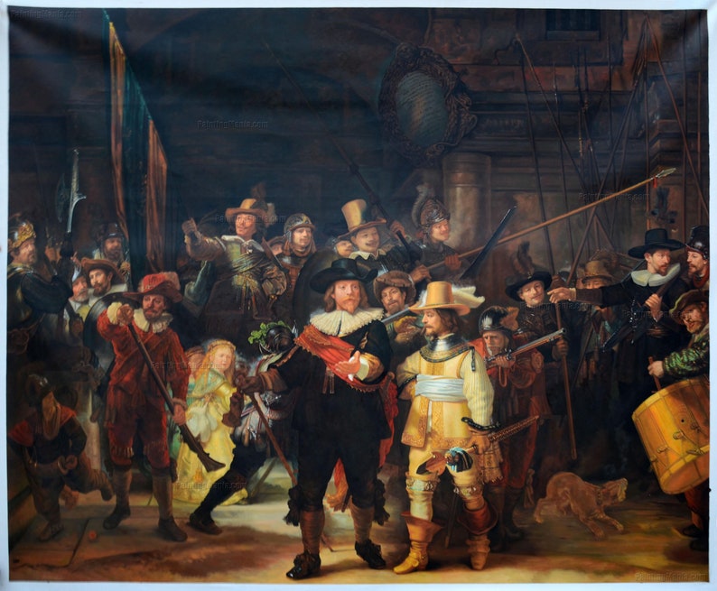 The Nightwatch Rembrandt van Rijn hand-painted oil painting, Company of Captain Frans Banning Cocq and Lieutenant Wilhelm van Ruytenburgh image 1