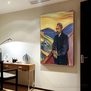Friedrich Nietzsche - Edvard Munch hand-painted oil painting replica, German philosopher, cultural critic, poet, philologist, great man art image 2