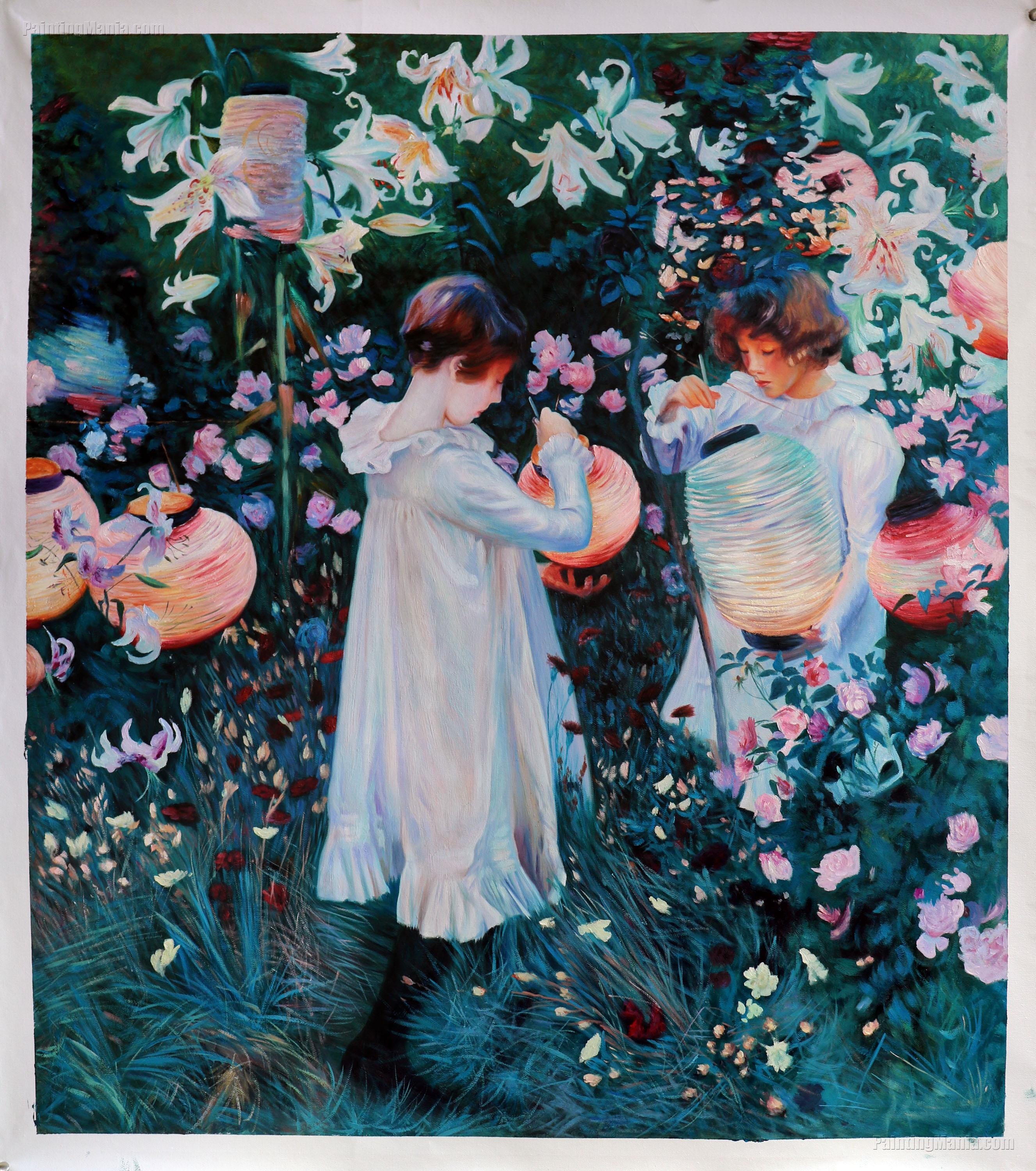 Carnation, Lily, Lily, Rose - John Singer Sargent Hand-painted Oil