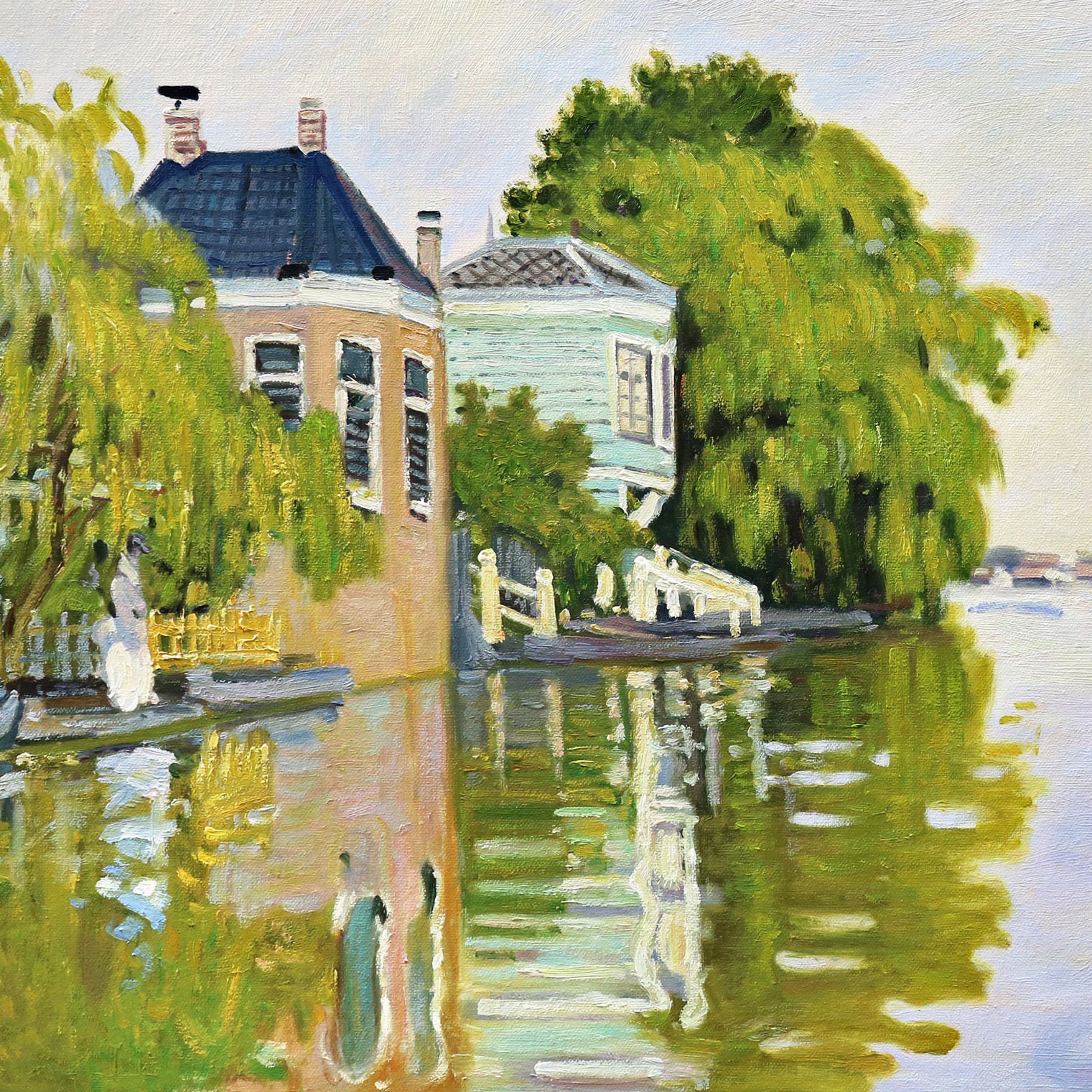 Landscape Near Zaandam - Claude Monet Hand-painted Oil Painting