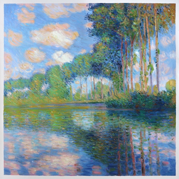 Tableau Toile « Peupliers Sur L'Epte » De Monet - Reproduction Haute Qualité - Sur Mesure - Neuf