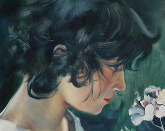 花を持つイタリアの少女 - ホアキン・ソローリャ・イ・バスティーダ