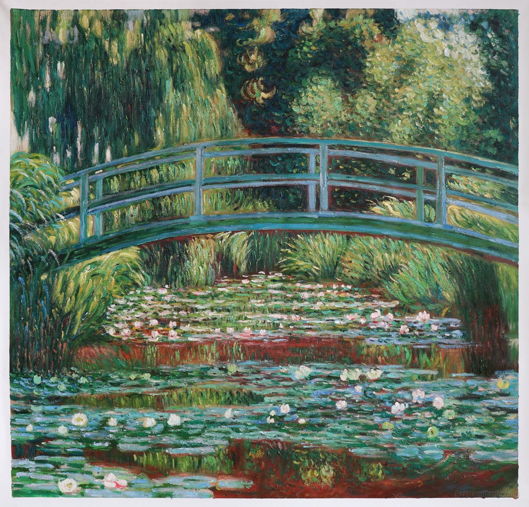 The Japanese Footbridge and the Water Lily Pool, Giverny - Claude