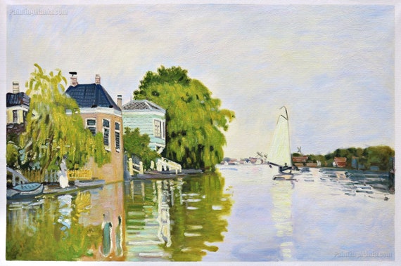 Landscape Near Zaandam - Claude Monet Hand-painted Oil Painting