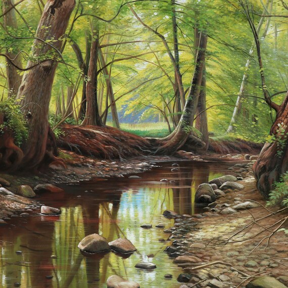 油絵 絵画【森の風景】 油絵 絵画【森の風景】 - メルカリ