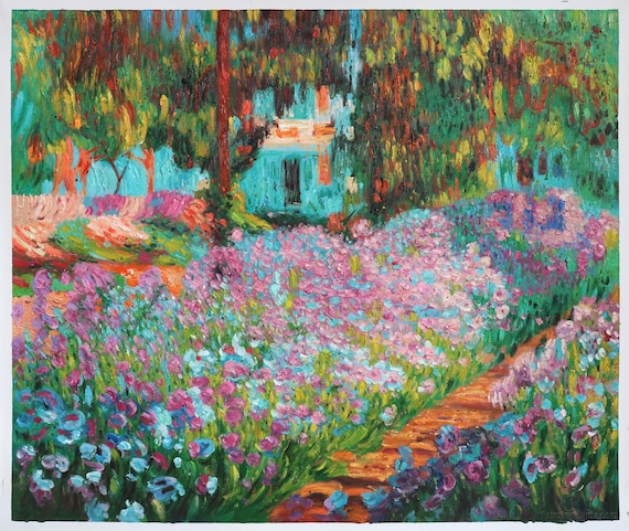 肉筆☆油絵☆F20『モネの庭』モネ/模写 肉筆☆油絵☆F20『モネの庭』モネ/模写