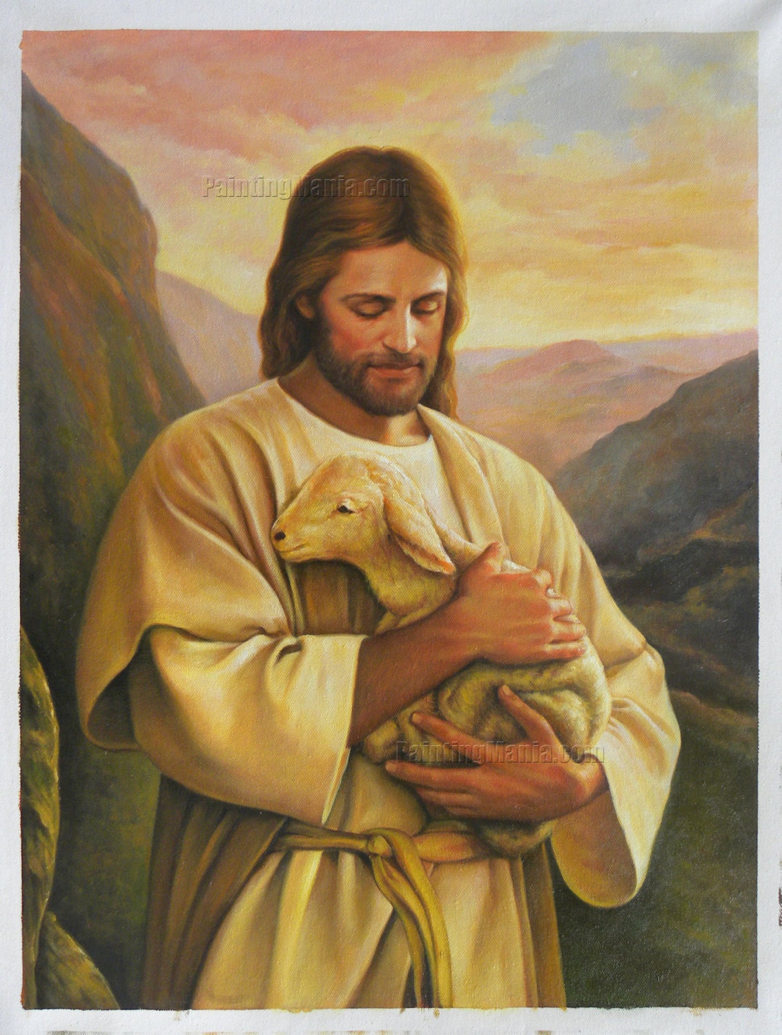 Jesus Christ with Lamb high quality hand-painted oil | Etsy