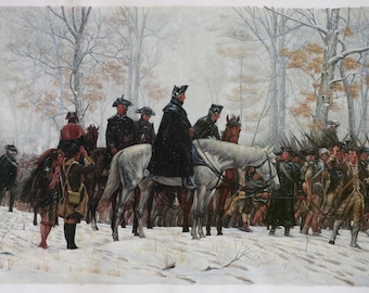 The March to Valley Forge - William B. Trego hand-painted oil painting replica, American Revolutionary War, George Washington and his troops