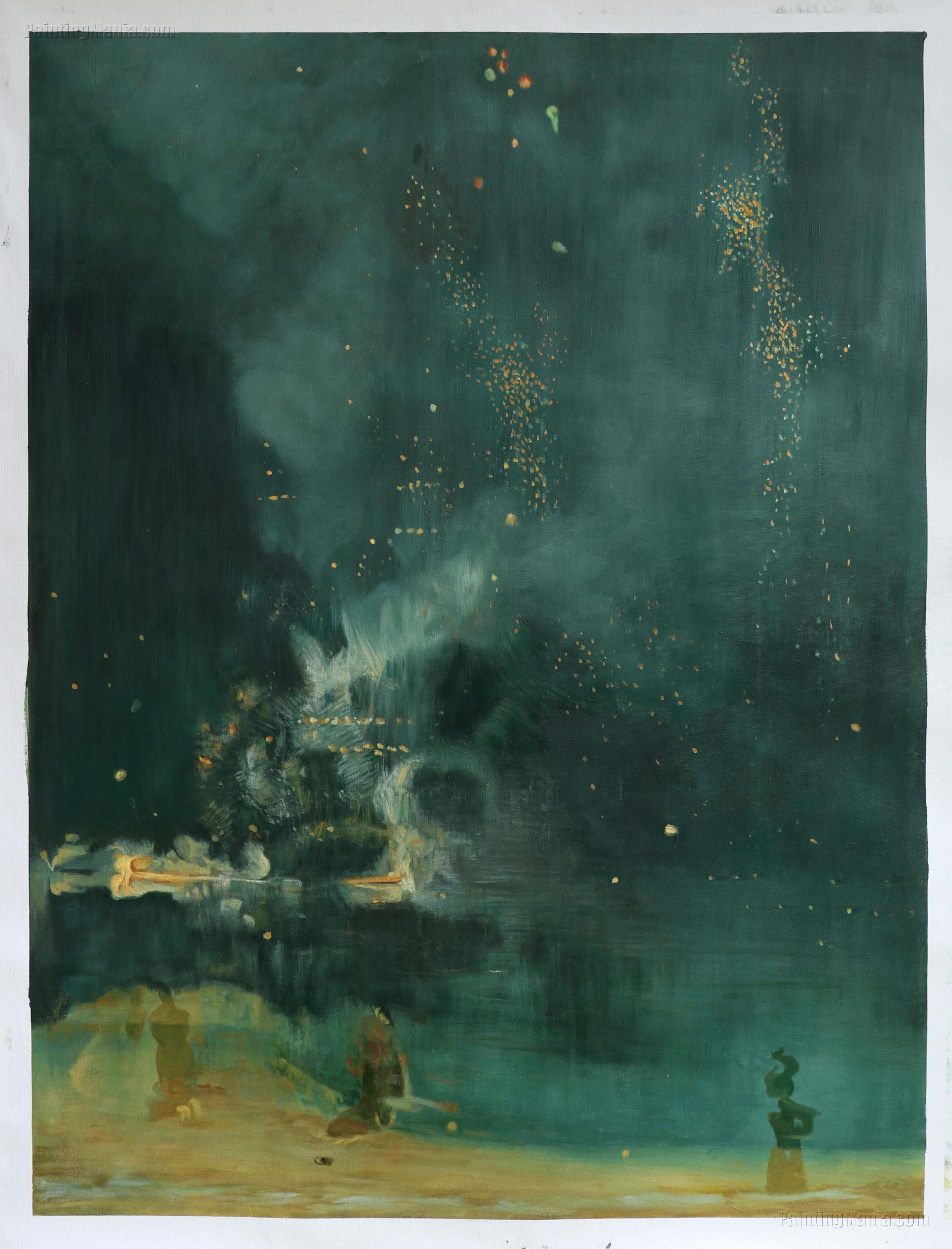 James Abbott Mcneill Whistler,ホイッスラー Nocturne in Black and Gold: the Falling Rocket - James Abbott