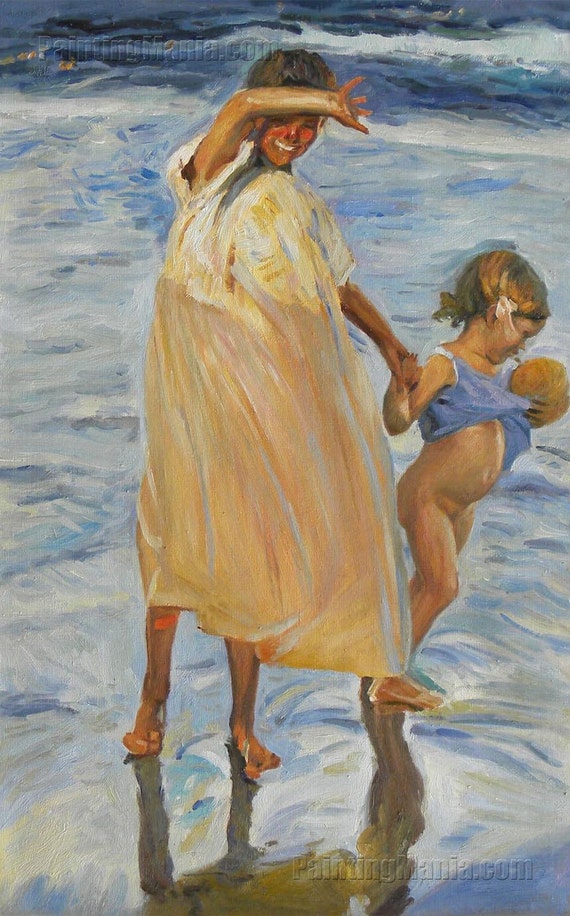 Two Sisters Joaquin Sorolla y Bastida hand-painted oil | Etsy
