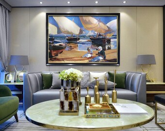 バレンシアの浜辺にて - ホアキン・ソローリャ・イ・バスティーダ