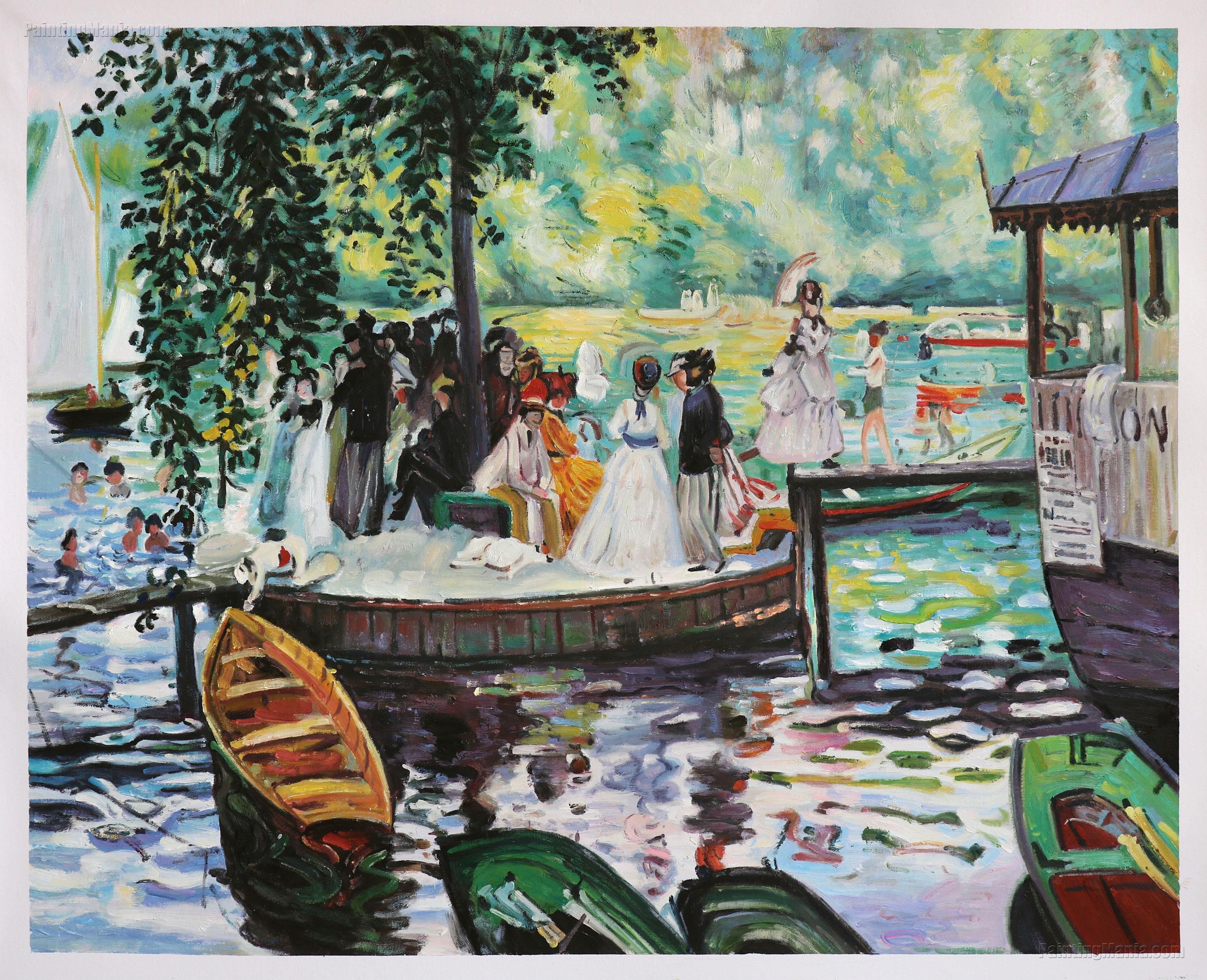 La Grenouillere Reproduccion de pintura al oleo pintada a mano de Pierre Auguste Renoir escena del estanque de ranas balneario y paseos en bote en el Sena Paris Etsy Mexico