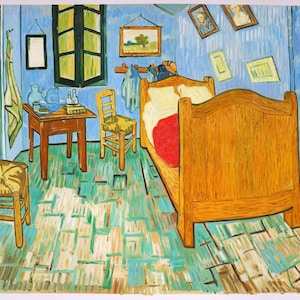 Vincent's Bedroom in Arles 1889 Vincent van Gogh hand-painted oil painting reproduction,bedroom wall art,interior decor,studio wall decor image 1