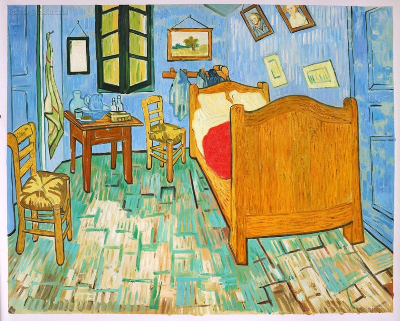 Vincent's Bedroom in Arles 1889 Vincent van Gogh hand-painted oil painting reproduction,bedroom wall art,interior decor,studio wall decor image 1