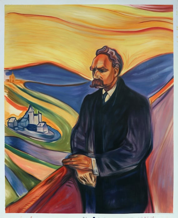 Friedrich Nietzsche - Edvard Munch hand-painted oil painting replica, German philosopher, cultural critic, poet, philologist, great man art