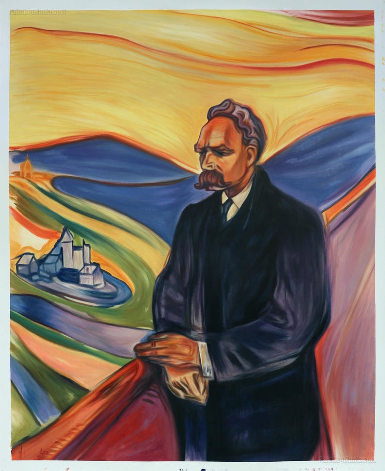 Friedrich Nietzsche - Edvard Munch hand-painted oil painting replica, German philosopher, cultural critic, poet, philologist, great man art image 1