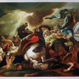 La Conversion de Saint Paul sur le chemin de Damas - Luca Giordano hand-painted oil painting reproduction, living room large wall art decor