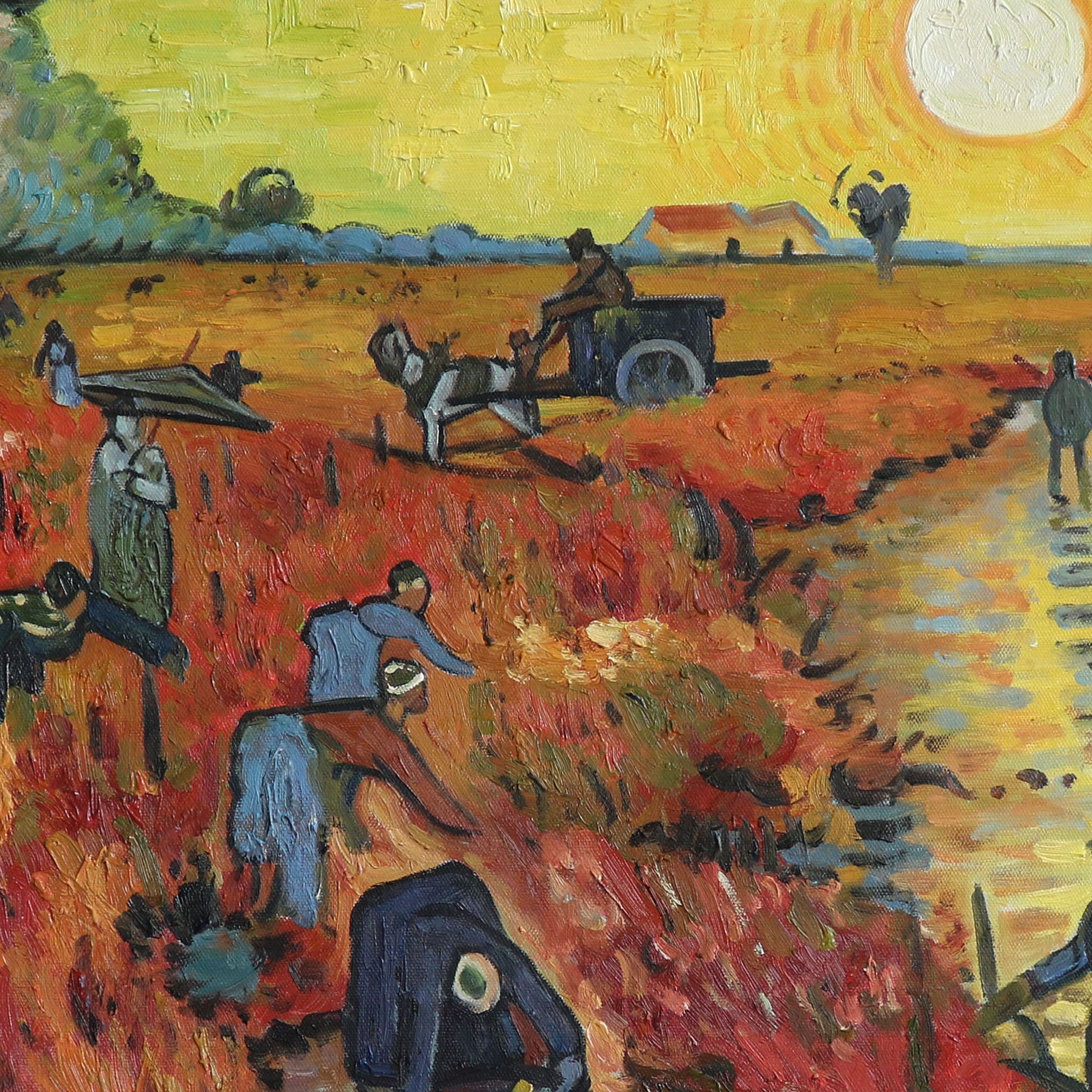 アルル近郊の赤いブドウ畑 - ヴィンセント・ヴァン・ゴッホの手描きの