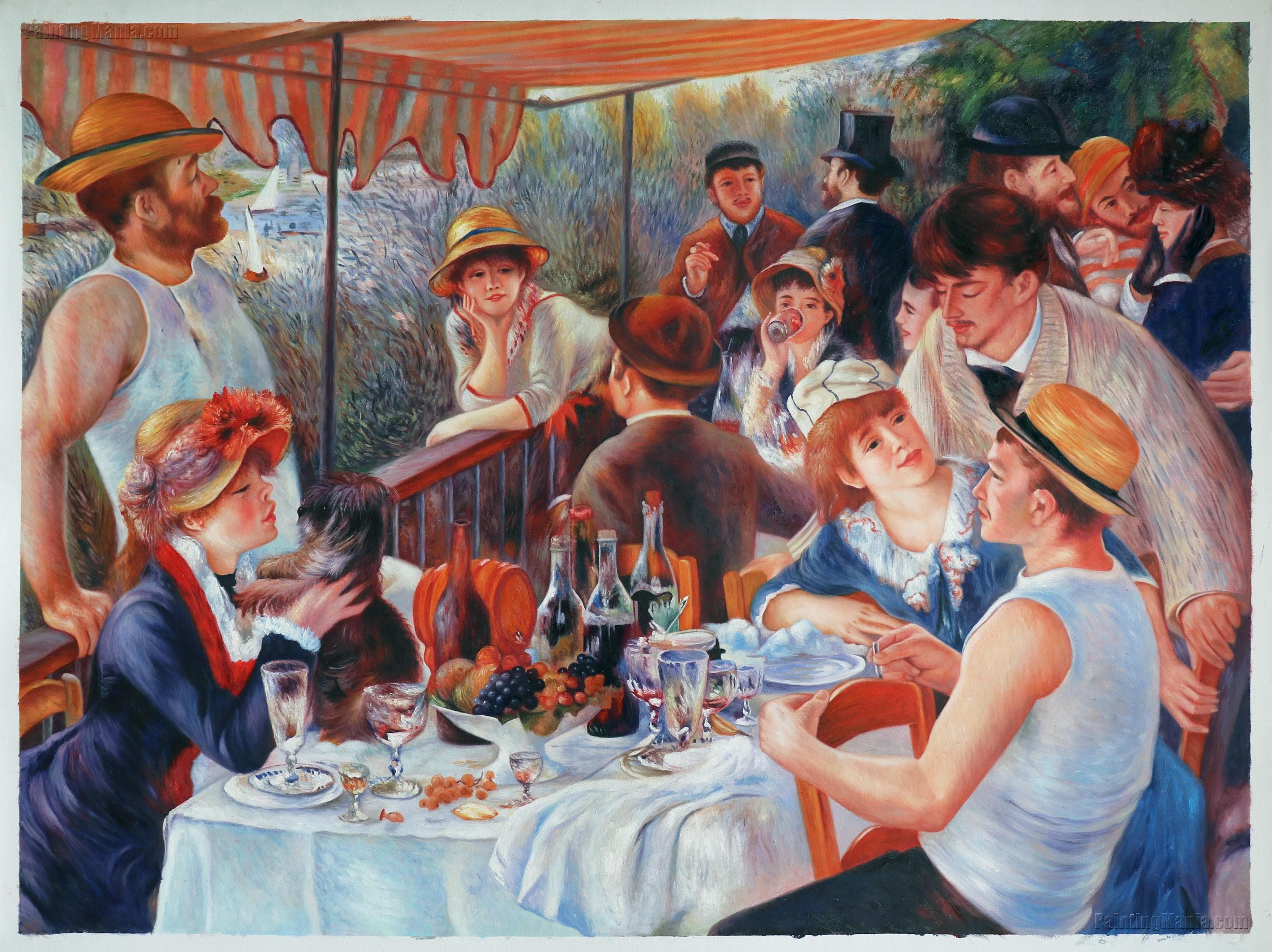 船旅の昼食会 - ピエール＝オーギュスト・ルノワールの手描き