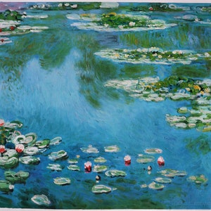 睡蓮の池 1899年 - クロード・モネ手描き油絵レプリカ、緑の 睡蓮の池 1899年 - クロード・モネ手描き油絵レプリカ、緑の