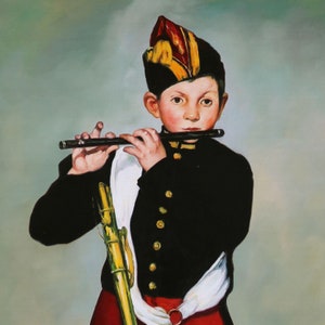 The Fifer Edouard Manet hand-painted oil painting reproduction, portrait of a boy performing,Coffee Room Wall Decor canvas, music room art image 3