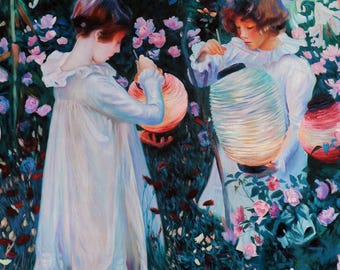 Carnation, Lily, Lily, Rose - John Singer Sargent Hand-painted Oil