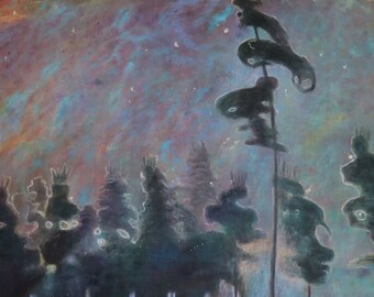 シュルレアリスム【森のcafe 】肉筆油彩画　作者不詳 367【初心者向け！】それぞれの質感表現！ - YouTube