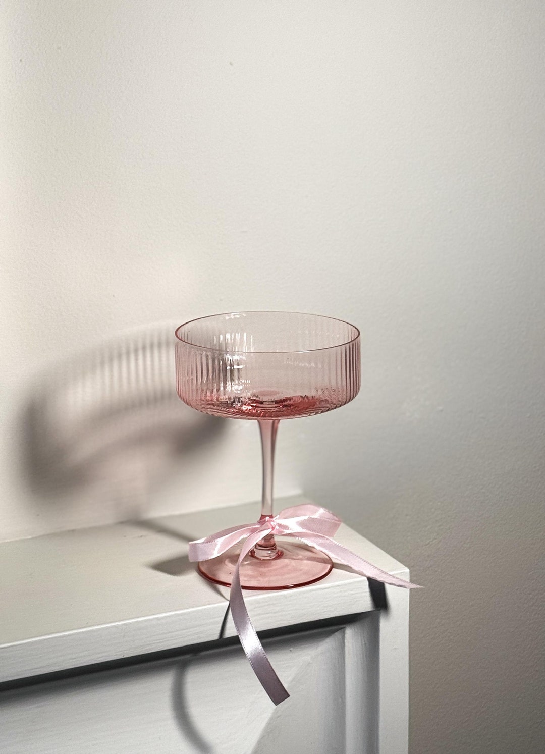 Rosé Ripple Glasses Cocktails Desert Champagne Coupe, Ribbon Included ...