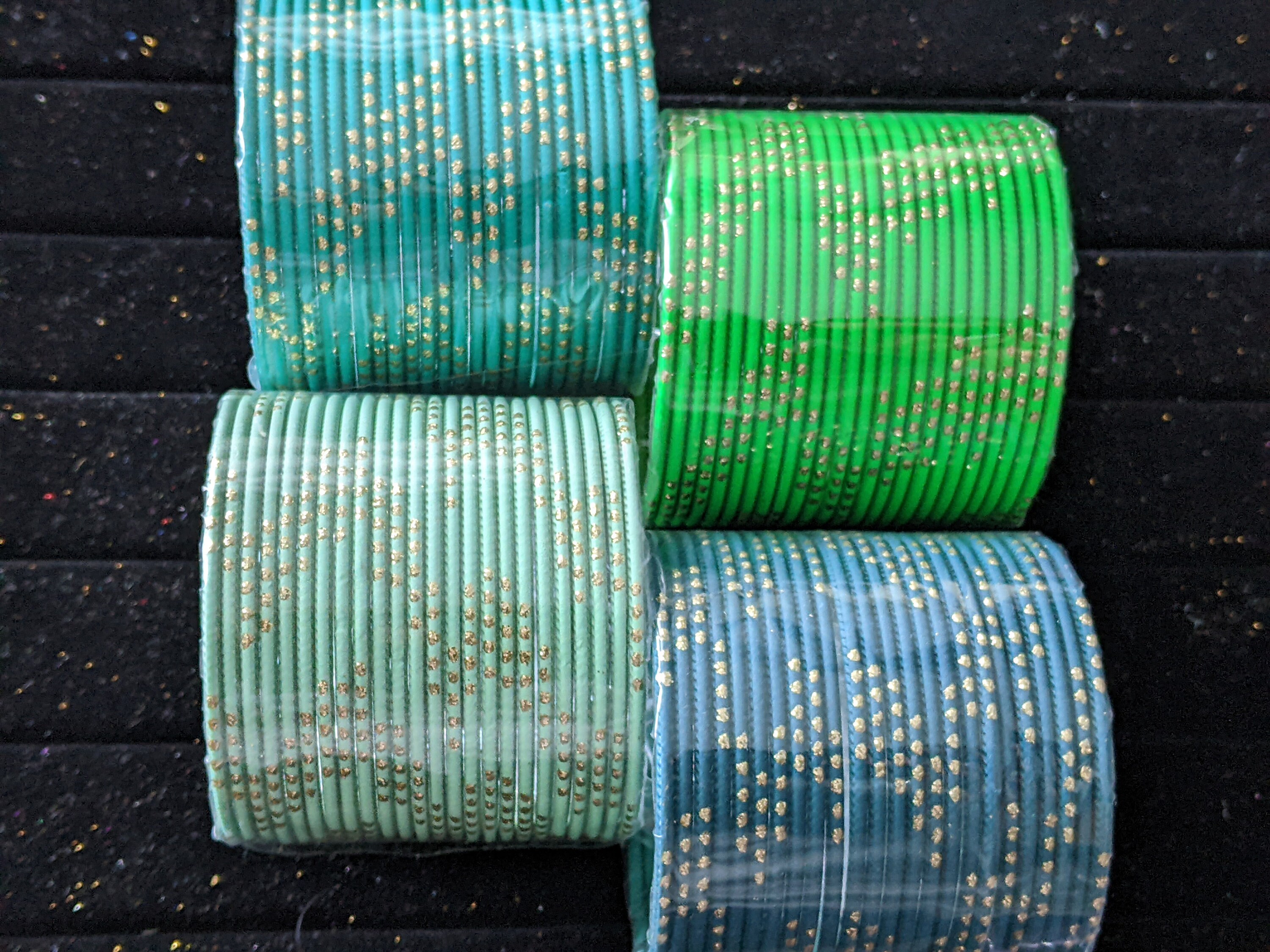 Green metal bangles discount