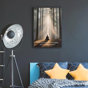 Add a touch of mindfulness to your decor with this inspirational wall art featuring a quote on inner strength and peace. Perfect for meditation spaces or quiet retreats, it serves as a daily reminder to pause, reflect, and embrace calmness