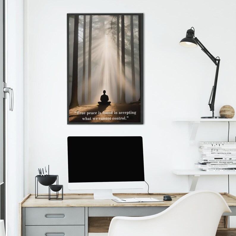 Create a serene retreat with this peaceful wall art, ideal for meditation rooms and relaxation spaces. Blending monastic philosophy with modern design, this inspirational piece fosters calm and clarity, helping you to center yourself in the