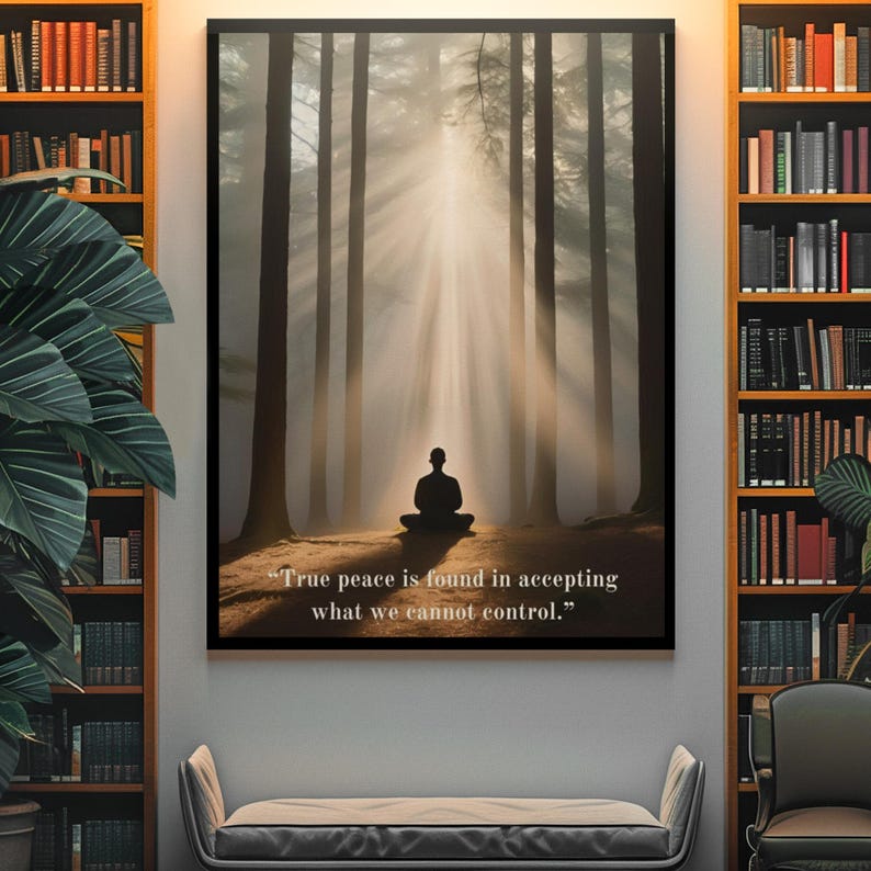Transform any space into a sanctuary of peace with this monastic-inspired wall art. Featuring a reflective quote on inner calm, this print is designed for those who value mindfulness and spiritual growth,