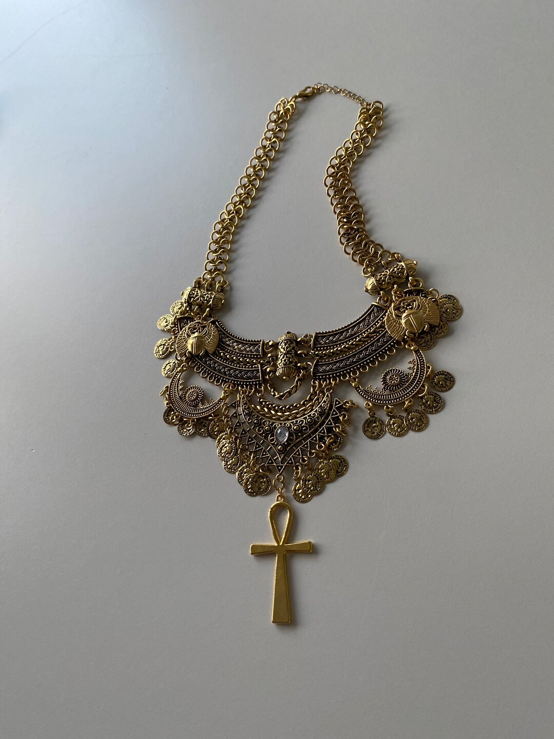 Egyptian Necklace Gold, Egyptian Goth Necklace, Egyptian Retro Goth ...