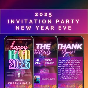 Spaanse nieuwjaarsviering 2025 | Feest in NYE 2025 Night | Digitale smartphone-feestuitnodiging | Feestartikelen voor NYE