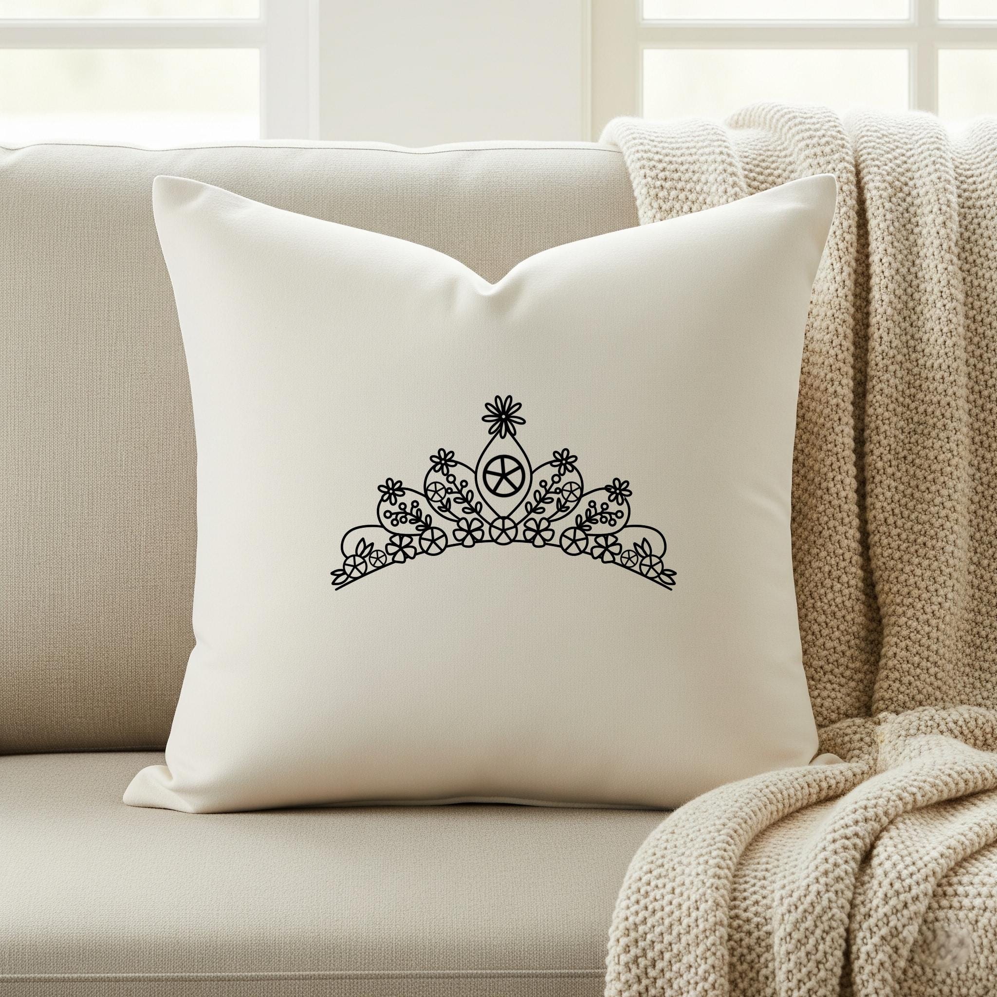 Flower Tiara Hand Embroidery Pattern, Downloadable PDF Template - Etsy